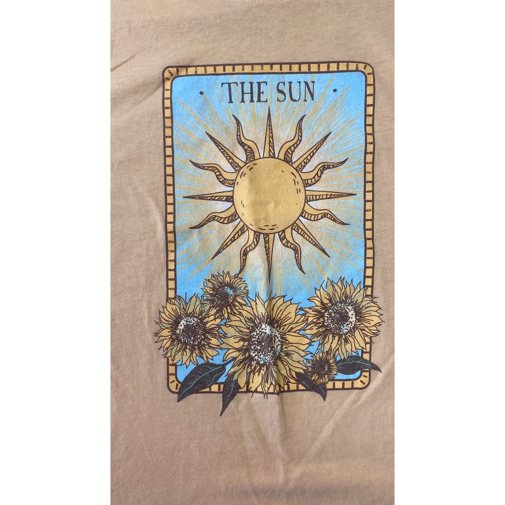 The Sun Tarot Card Graphic T-Shirt Yellow Sunflower Celestial Tee Small - Picture 3 of 12